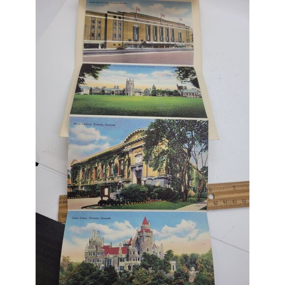 VTG Toronto Canada Postcard Booklet 1940s Travel Souvenir Colorful Landmarks - Picture 2 of 7